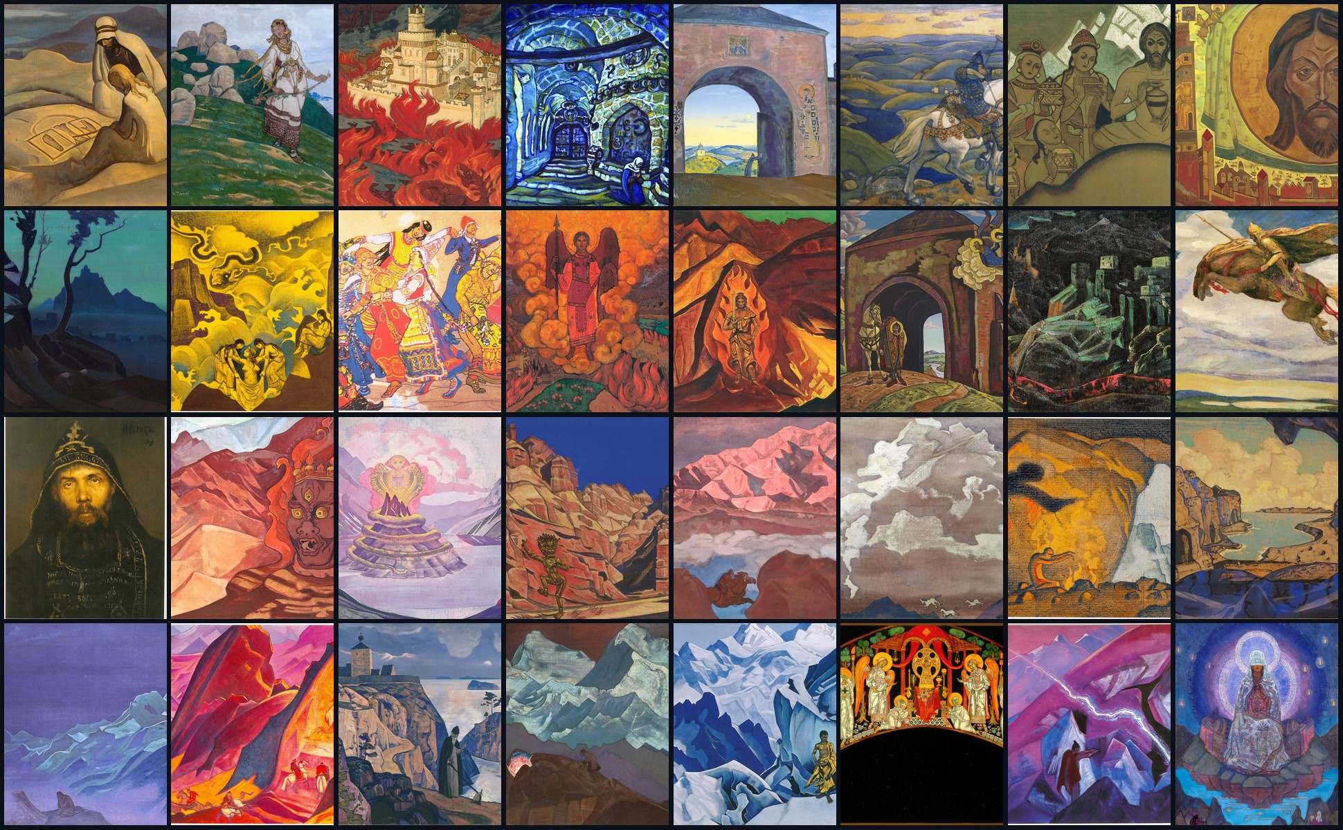 Plates after Nicholas Roerich, as reproduced in the omnibus
