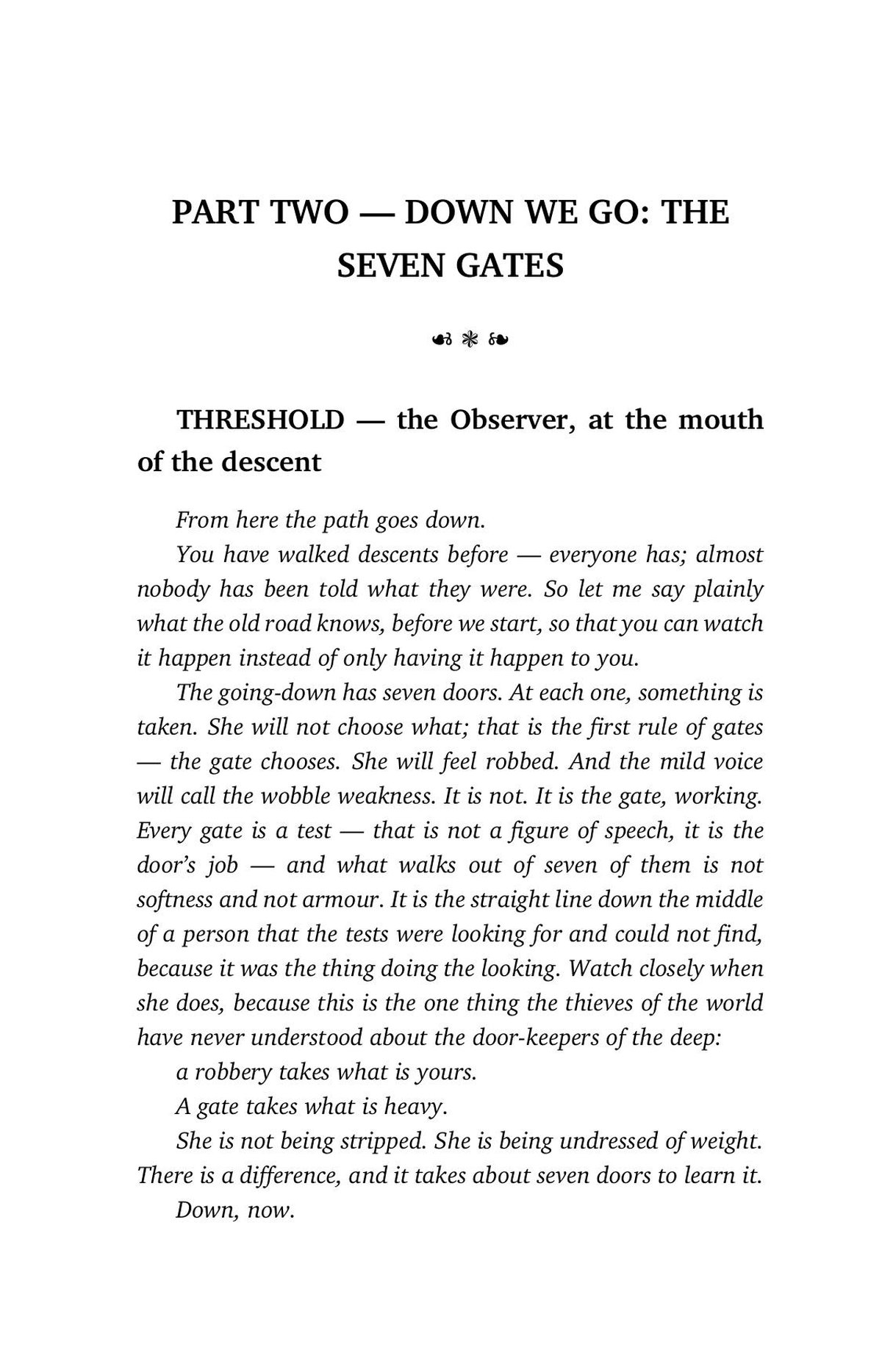 Part Two &mdash; Down We Go: The Seven Gates
