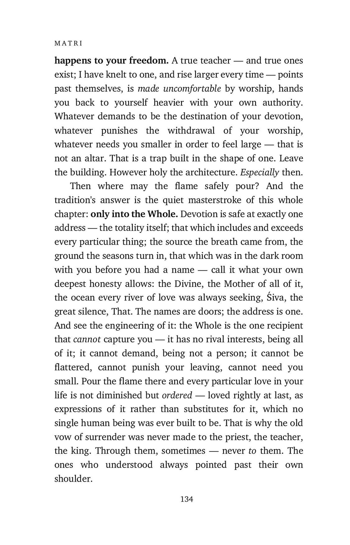 The setting of the page